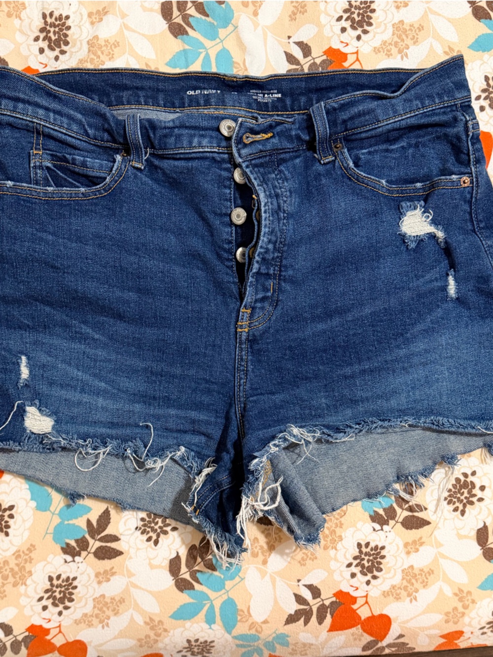 Old Navy Dark Blue High-Rise Denim Shorts